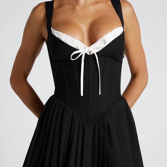 Natassia Midi Dress - Black/White - Picture 4 of 6